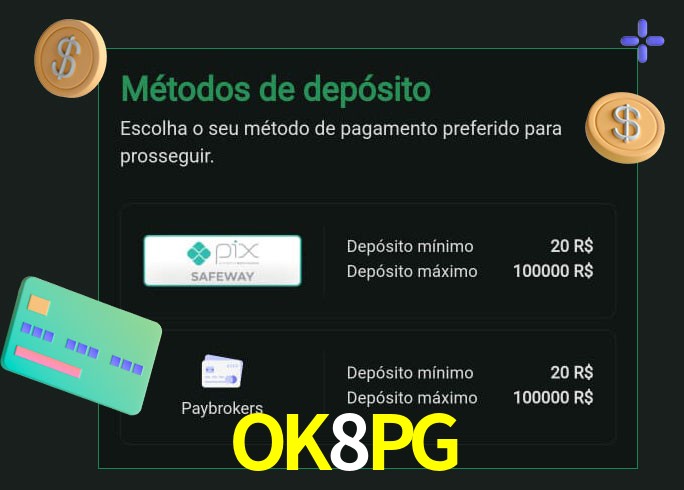 O cassino OK8PGbet oferece uma grande variedade de métodos de pagamento